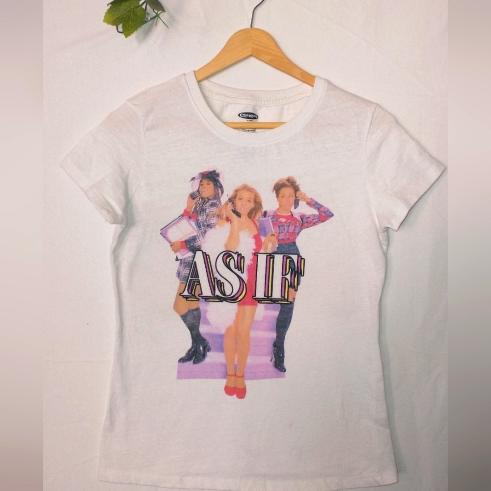 Y2K 90's Clueless Movie 'As If' Graphic T-Shirt As Size Large